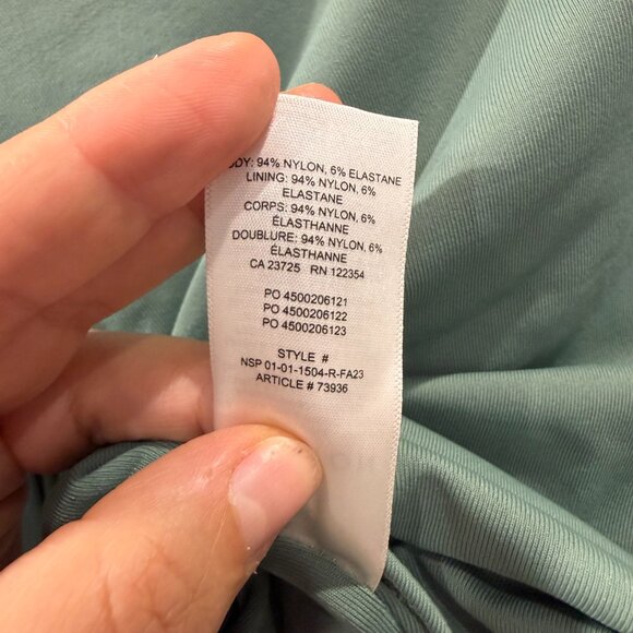 Babaton Aritzia Original Contour Squareneck Bodysuit Dusky Green Thong Size Med - Picture 14 of 15